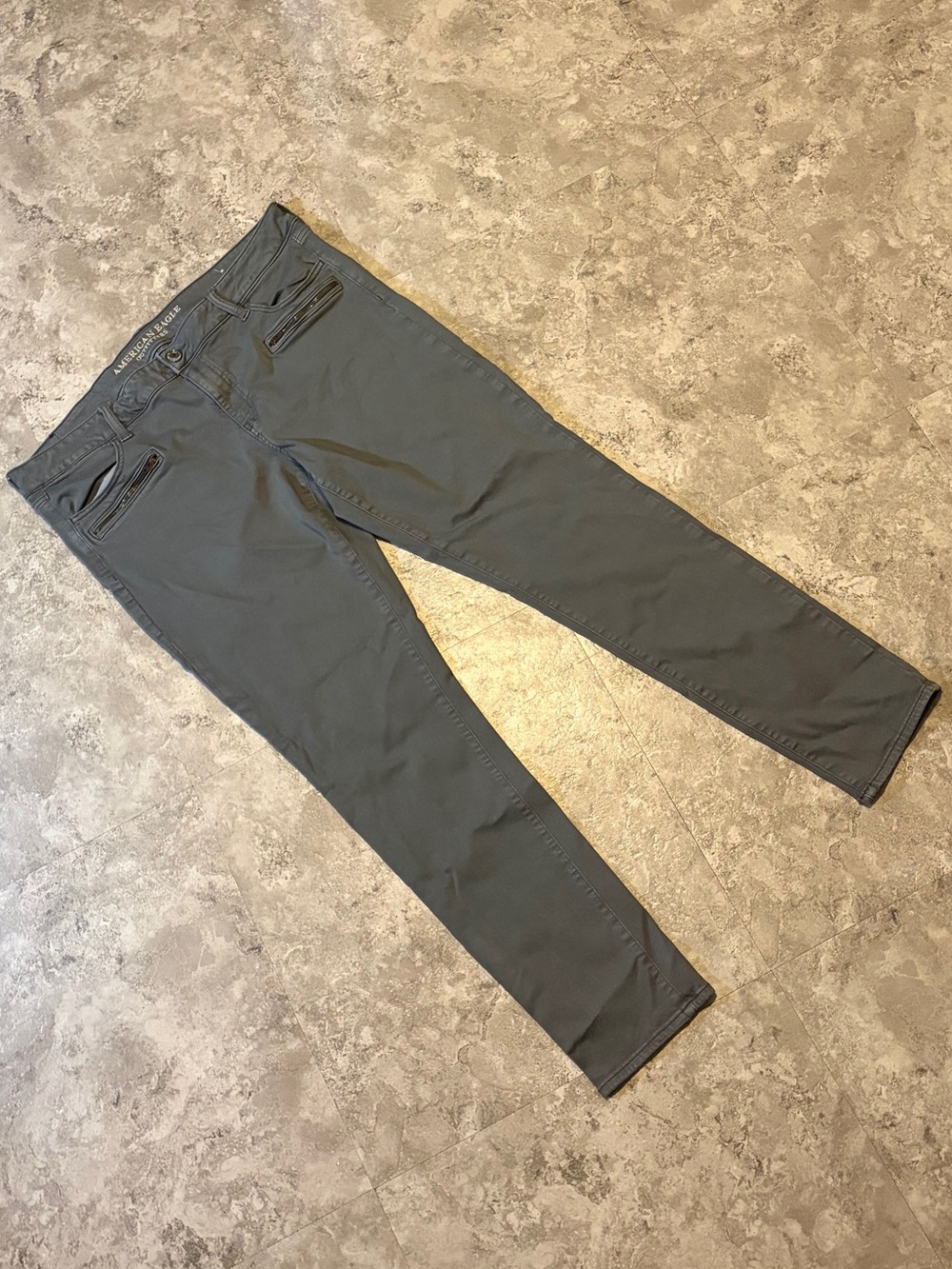 American Eagle super low jegging | gray skinny stretch jeans | zipper pockets 18